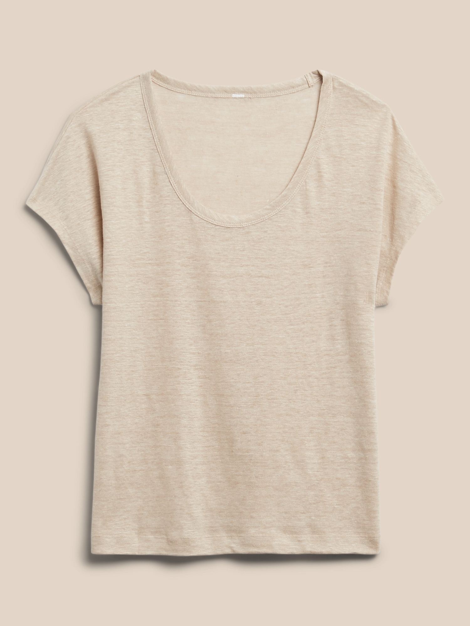 Linen Scoop-Neck T-Shirt