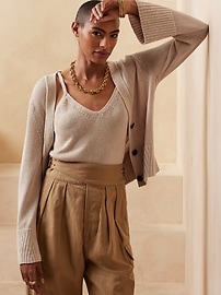 Brezza Tencel™-Linen Cardigan | Banana 
