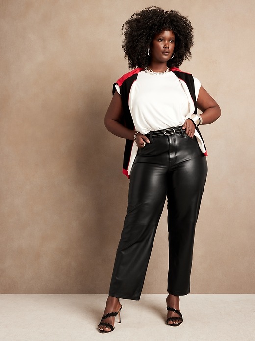 Image number 8 showing, The Straight Leather Pant