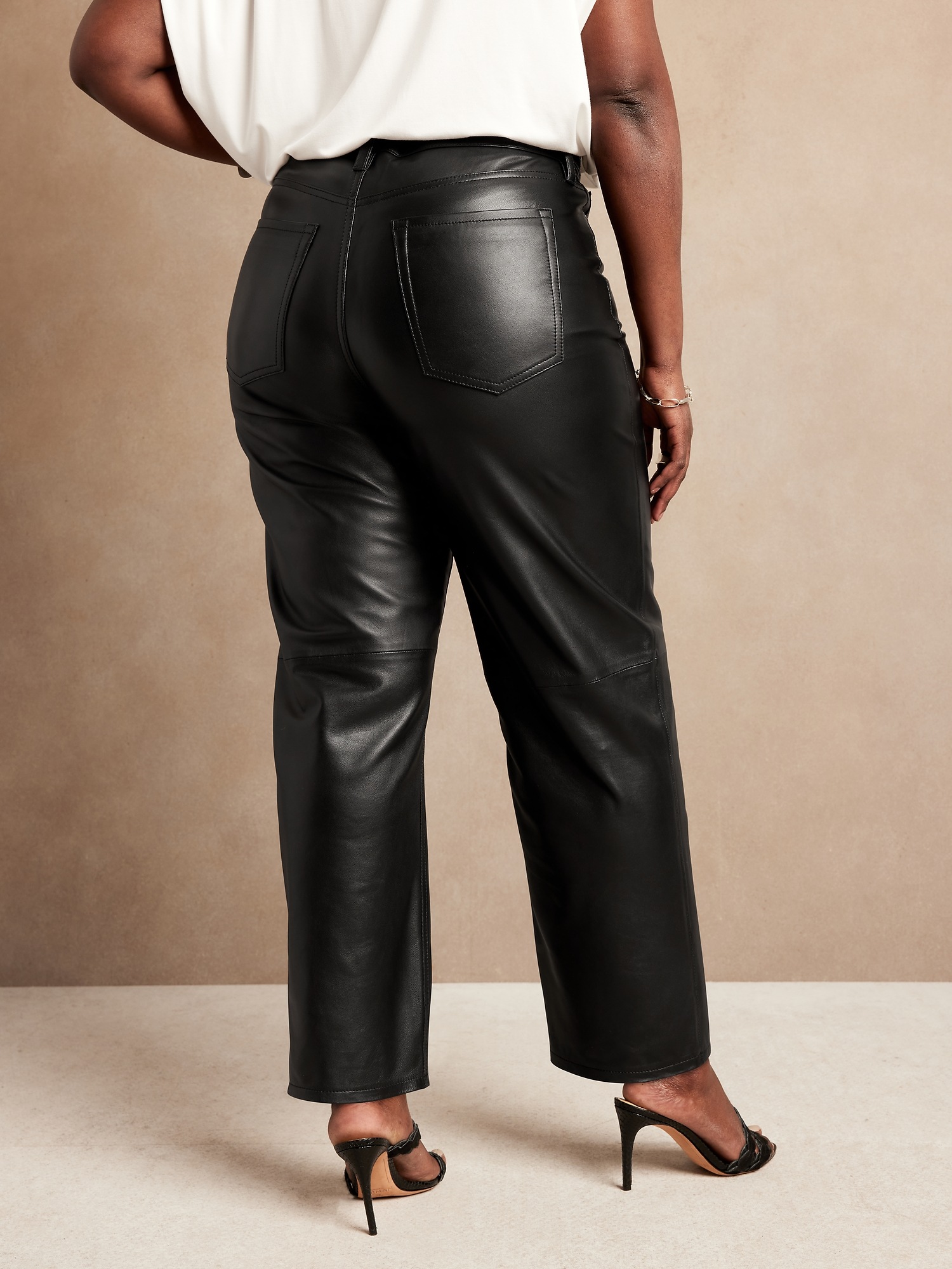 The Straight Leather Pant