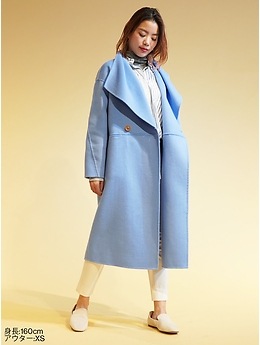 double faced jacquard oversized maxi coat