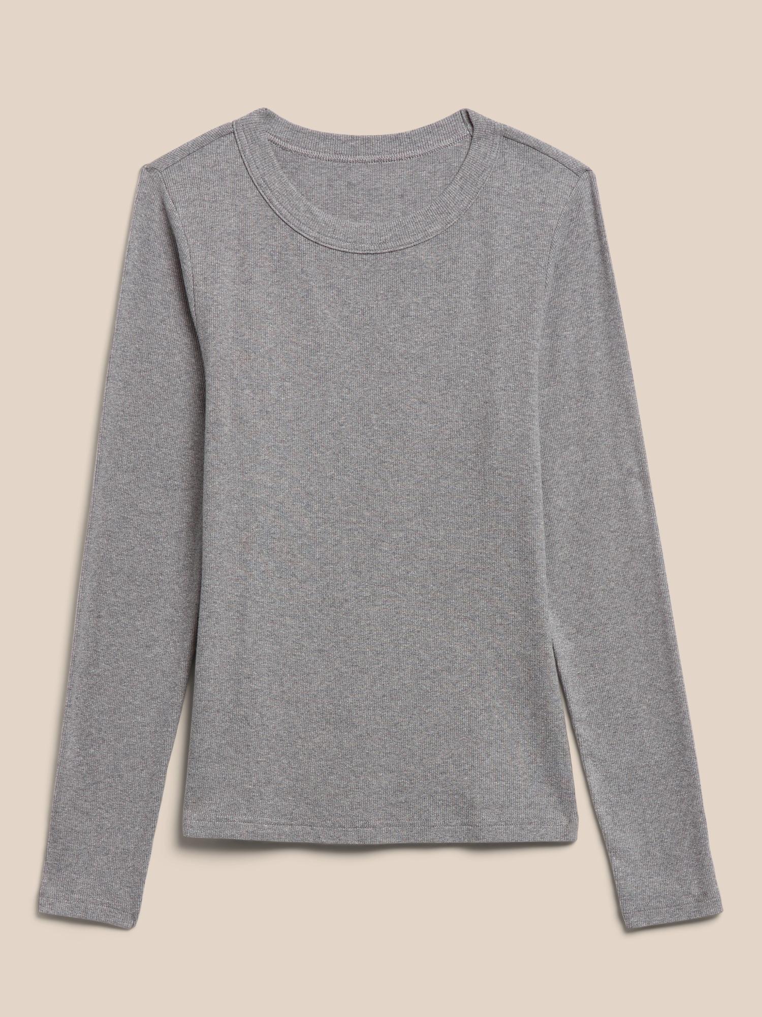 Fitted Ribbed Crew-Neck T-Shirt | Banana Republic