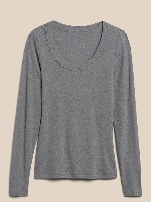 Image number 4 showing, Ribbed Scoop-Neck T-Shirt