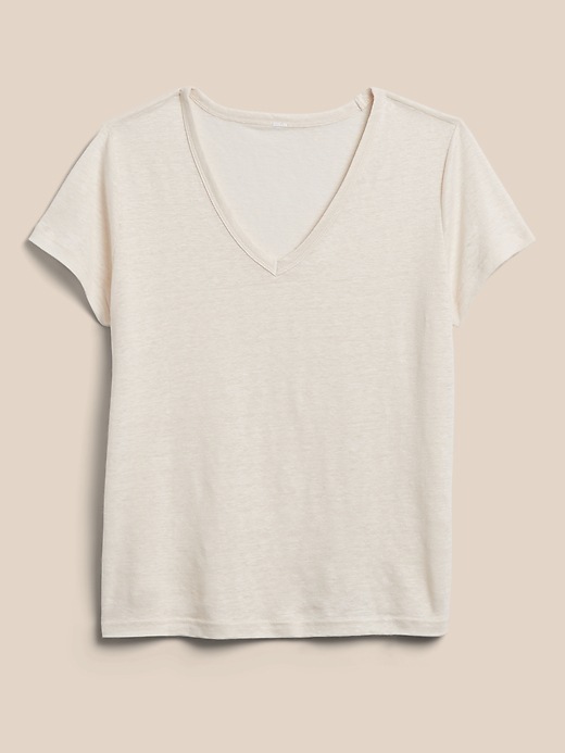 Image number 4 showing, Linen V-Neck T-Shirt