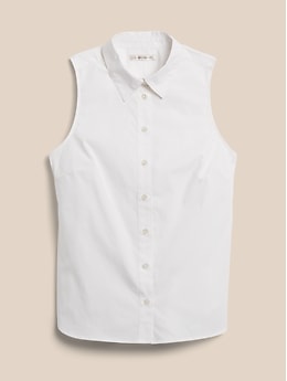 banana republic white sleeveless blouse