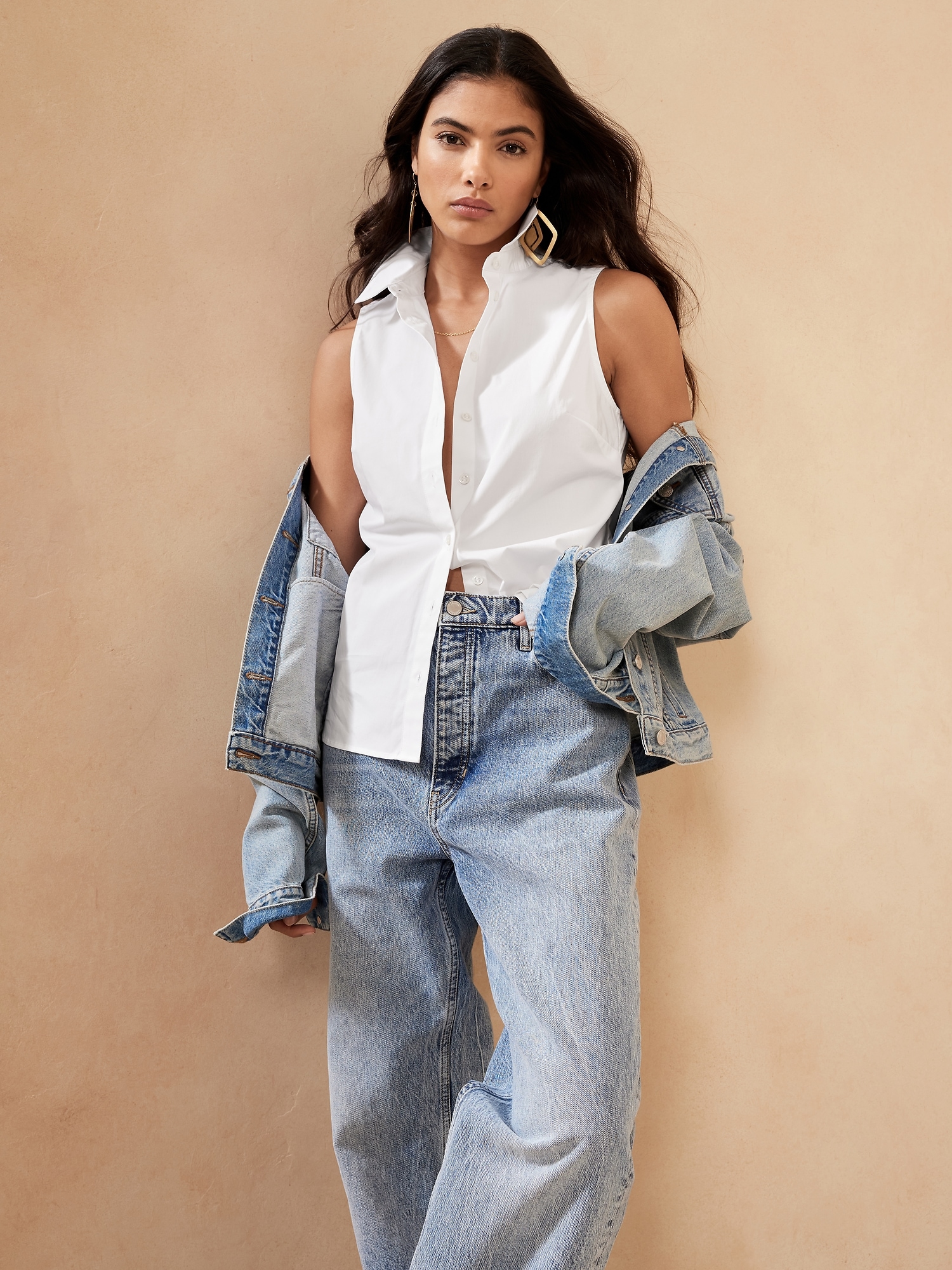 Image number 1 showing, Riley Tailored Sleeveless Shirt