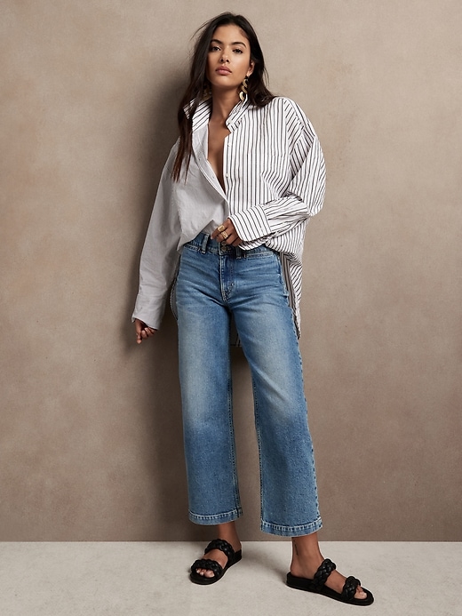 Image number 1 showing, The Wide-Leg Crop Jean