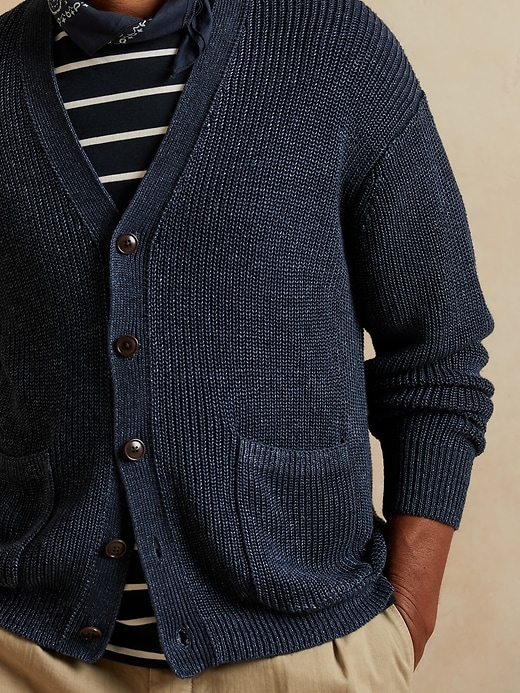 Image number 3 showing, Relaxed Linen Cardigan