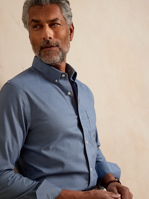 Image number 3 showing, Slim Non-Iron Dress Shirt with Button-Down Collar