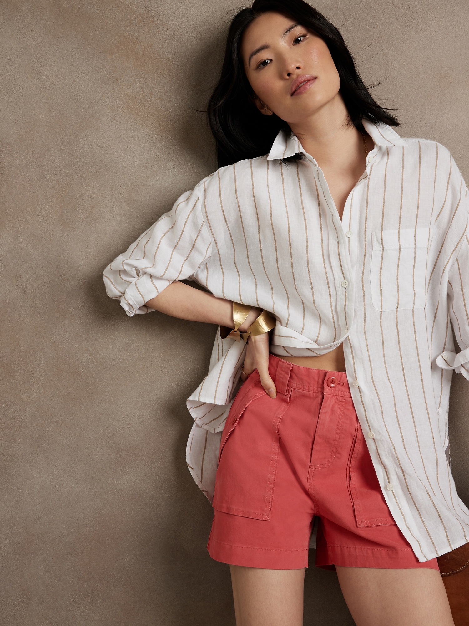 Petite High-Rise Cargo Short | Banana 