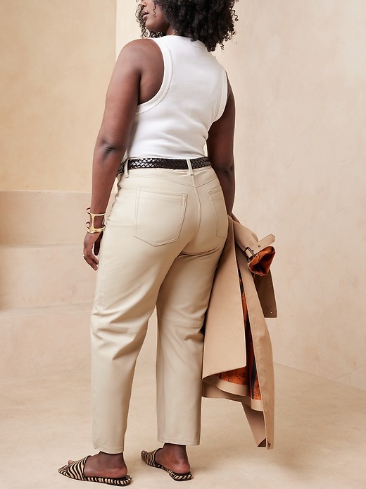 Image number 4 showing, The Straight Leather Pant