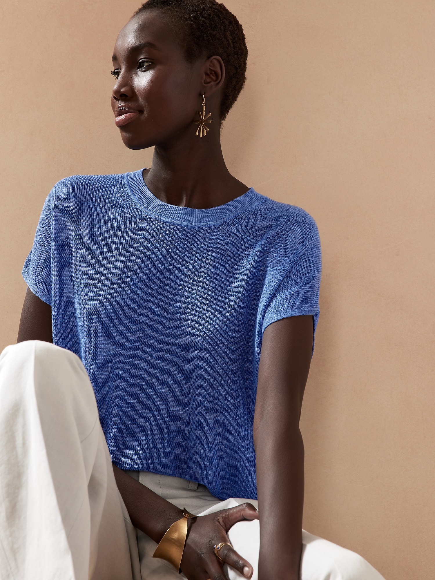 Linen-Blend Top | Banana Republic