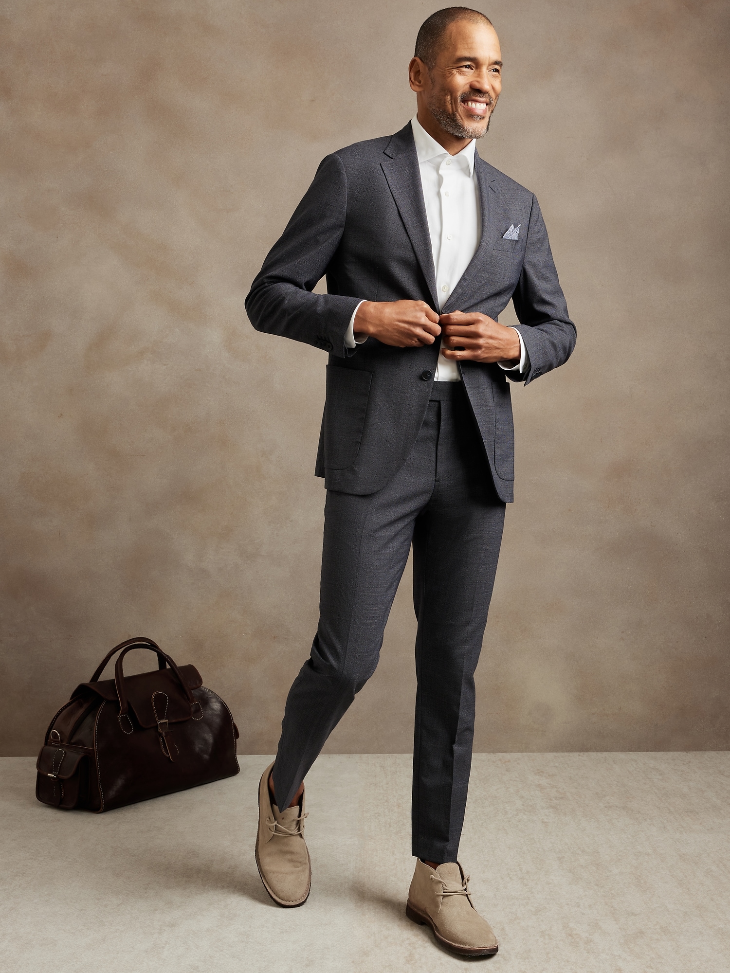 black tapered suit trousers