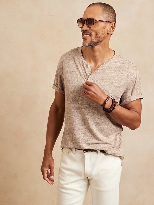 Banana Republic Linen Henley. 1