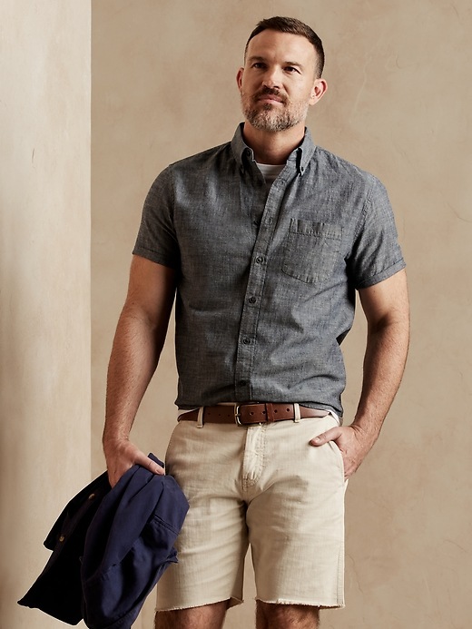 Image number 1 showing, Untucked Chambray Shirt