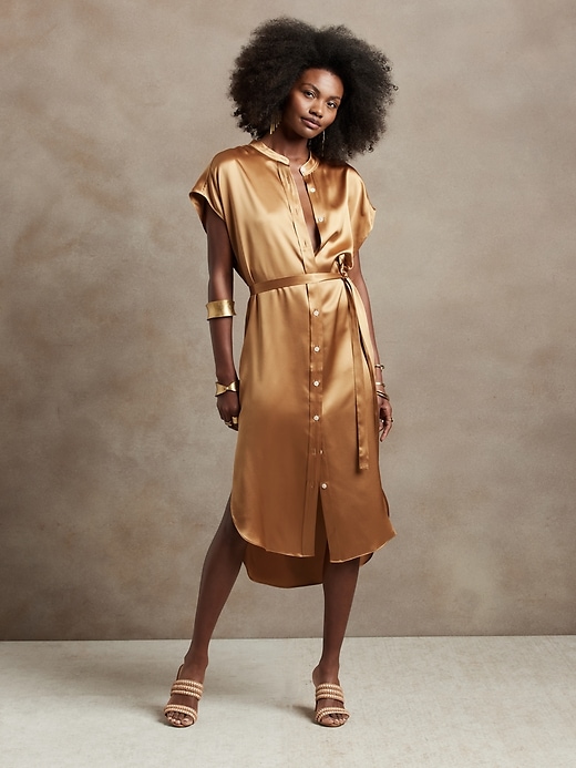 Serenade Silk Shirtdress | Banana Republic