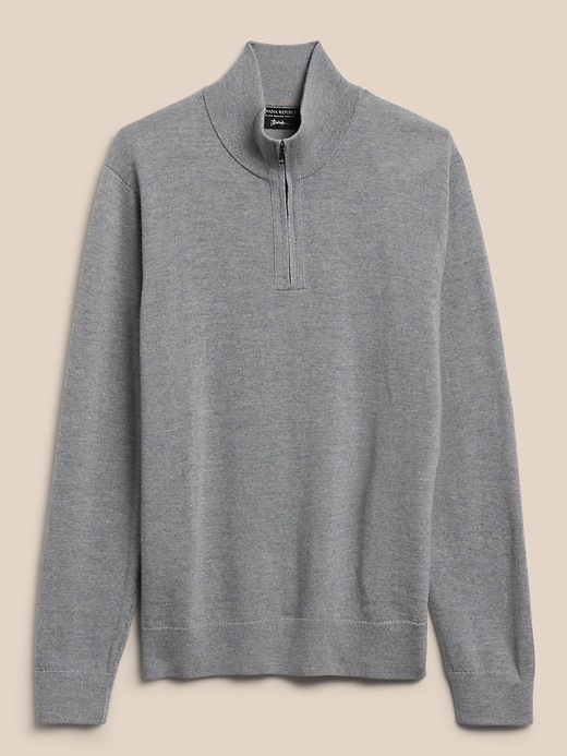 Image number 4 showing, Italian Merino Half-Zip Sweater