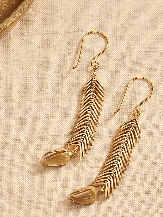 Aureus + Argent &#124 Golden Leaf Earrings