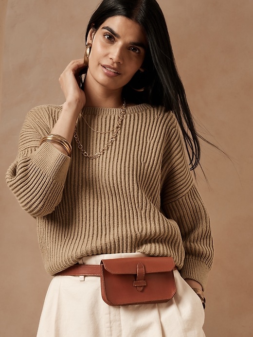 Image number 1 showing, Ribbed Dolman Sweater