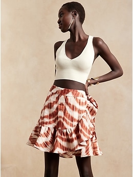Petite Linen Wrap Skirt | Banana Republic