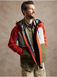 Banana Republic Men's Rain Jacket Ubud Red Size XXL