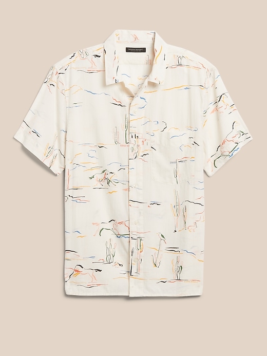 relaxed fit resort shirt