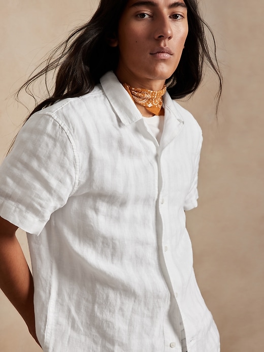 Image number 1 showing, Textured Linen Resort Shirt