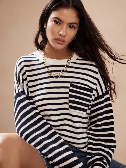 Image number 1 showing, Caro Cashmere Stripe Sweater