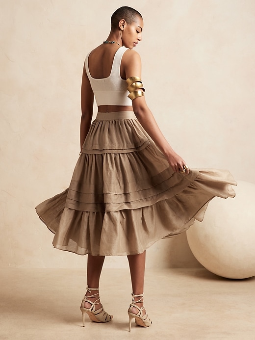 Image number 2 showing, Solstice Ramie Midi Skirt