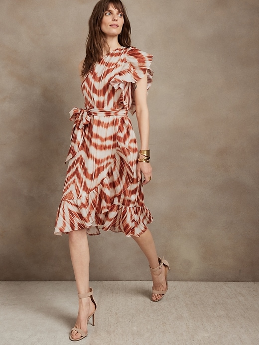 Linen Ruffle Dress | Banana Republic