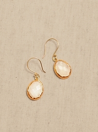 Rose Cut Stone Drop Earrings &#124 Aureus + Argent