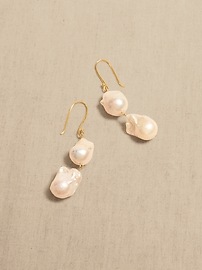 Double Drop Pearl Earrings &#124 Aureus + Argent