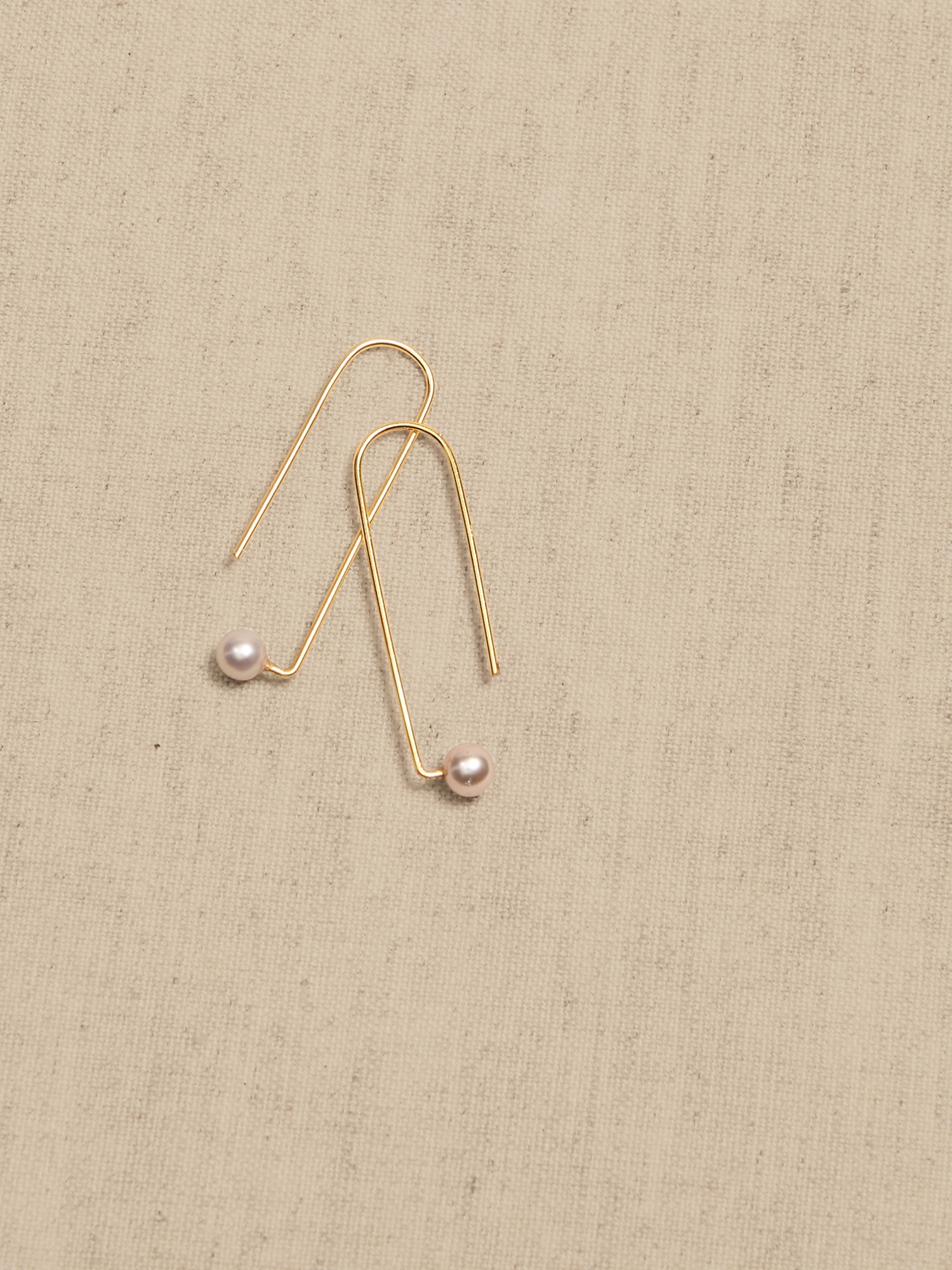 Delicate Pearl Curved Wire Earrings &#124 Aureus + Argent