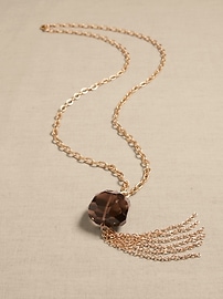 Grand Crystal Tassel Necklace &#124 Aureus + Argent