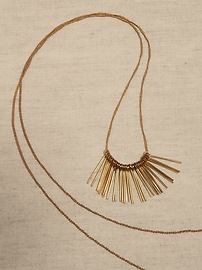 Brass Feather Necklace &#124 Aureus + Argent