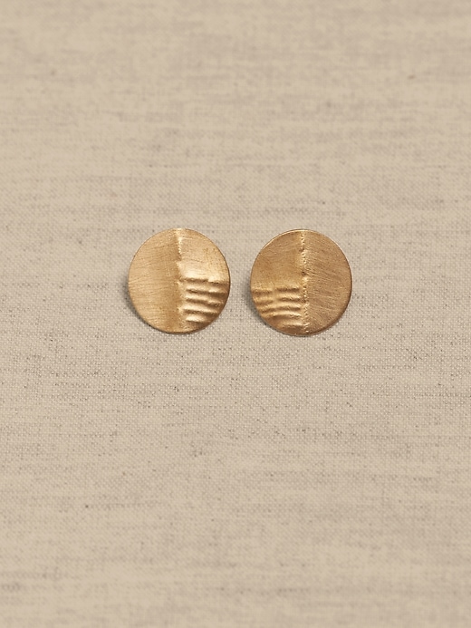 Mini Moon Stud Earrings &#124 Aureus + Argent