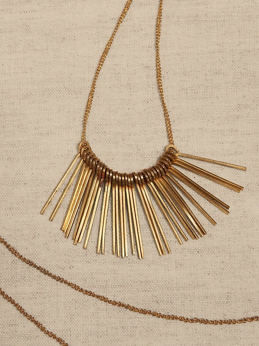 Brass Feather Necklace &#124 Aureus + Argent