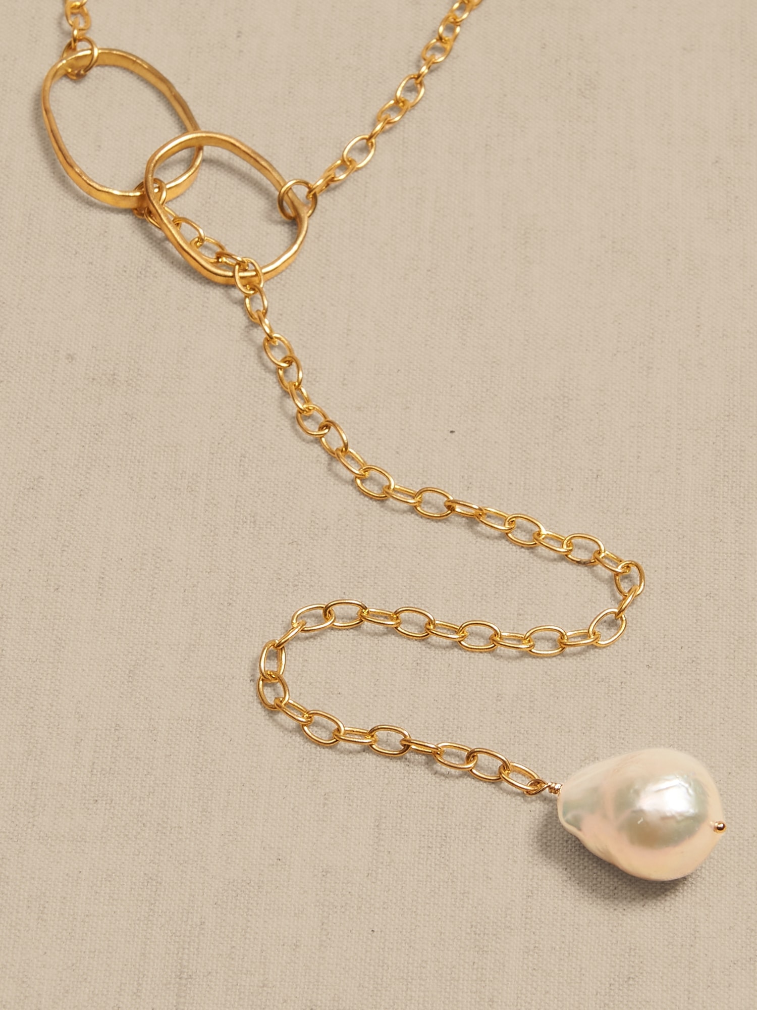 Single Pearl Lariat Necklace &#124 Aureus + Argent