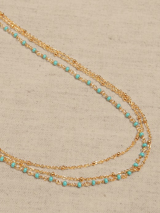 Turquoise & Gold Layered Necklace &#124 Aureus + Argent