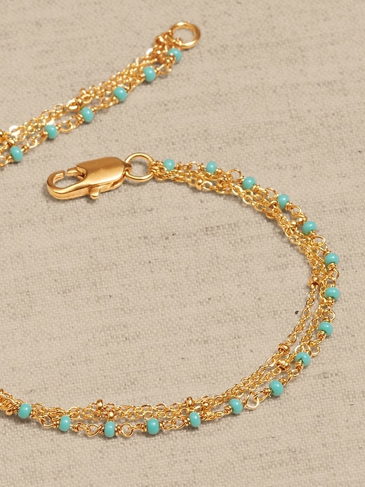 Turquoise & Gold Layered Bracelet &#124 Aureus + Argent