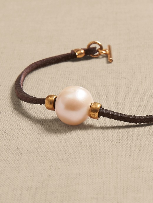 Pearl & Leather Bracelet &#124 Aureus + Argent
