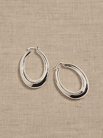 Ravena Oval Hoop Earrings &#124 Aureus + Argent