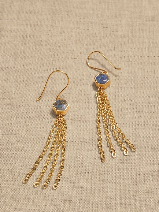 Lapis Tassel Earrings &#124 Aureus + Argent