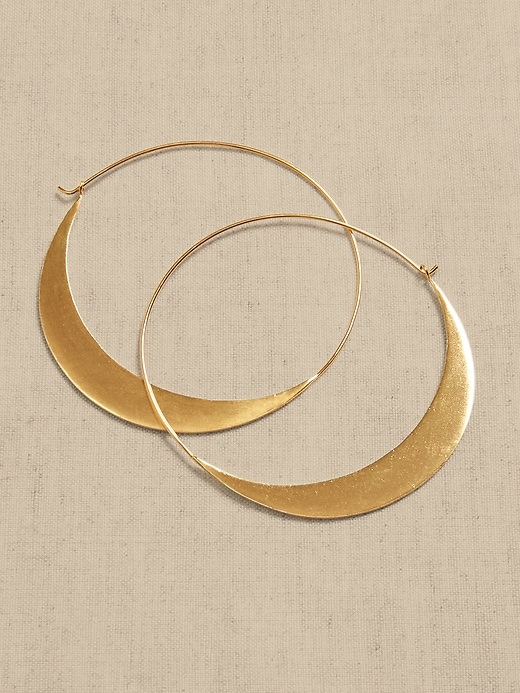 Large Crescent Hoop Earrings &#x26;#124 Aureus + Argent