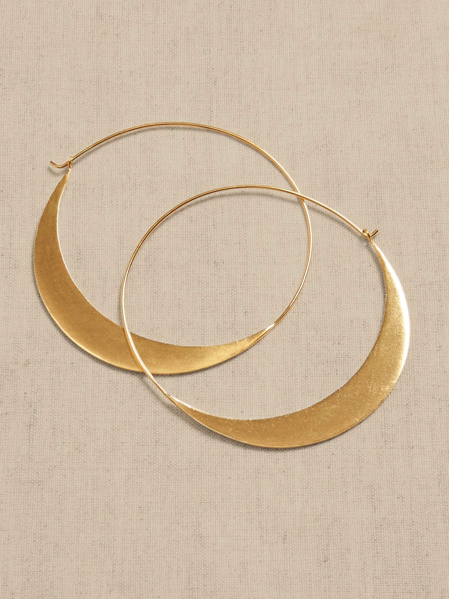 Large Crescent Hoop Earrings &#124 Aureus + Argent