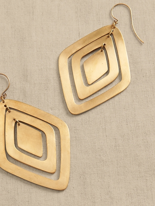 Brass Diamond Statement Earrings &#124 Aureus + Argent