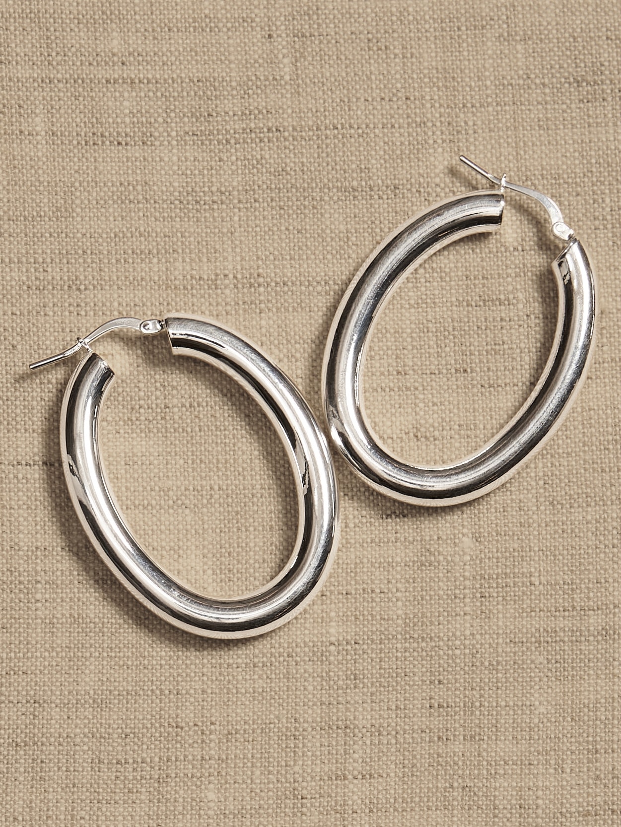 Ravena Sleek Oval Hoop Earrings &#124 Aureus + Argent