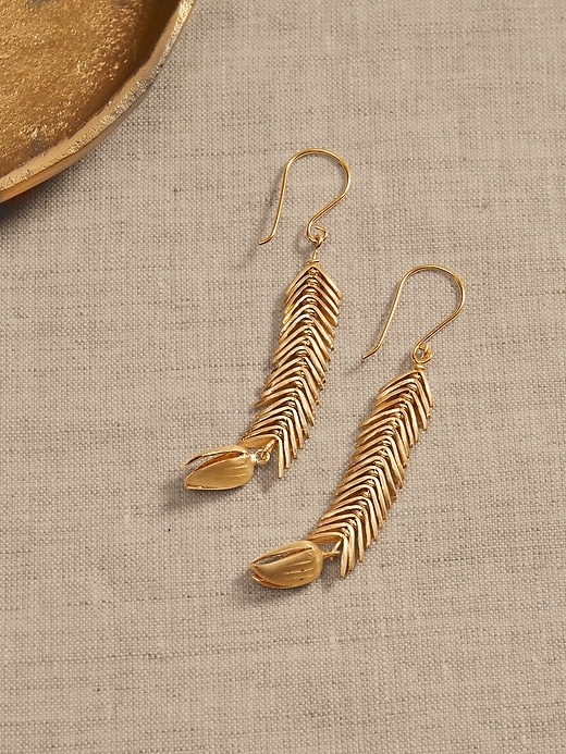 Golden Leaf Earrings &#124 Aureus + Argent