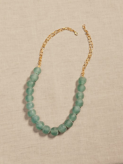 Aegean Indigo Glass Bead Necklace &#124 Aureus + Argent