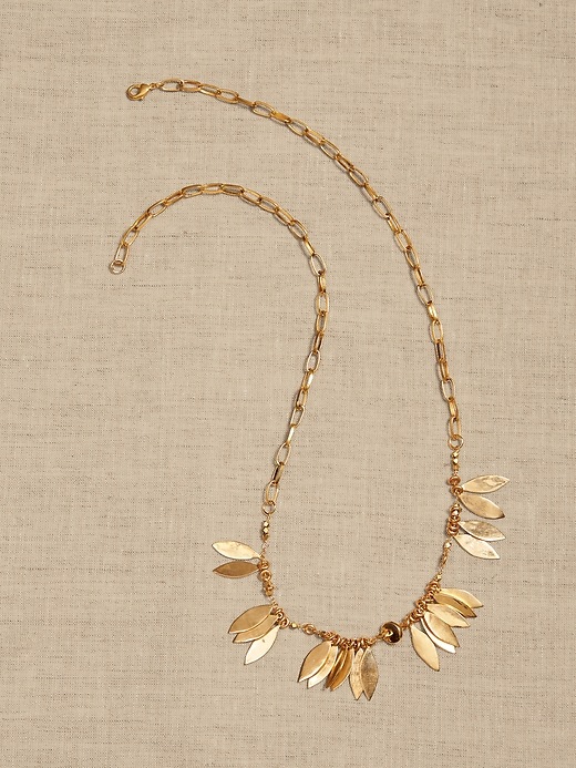 Brass Leaves Chain Necklace &#124 Aureus + Argent